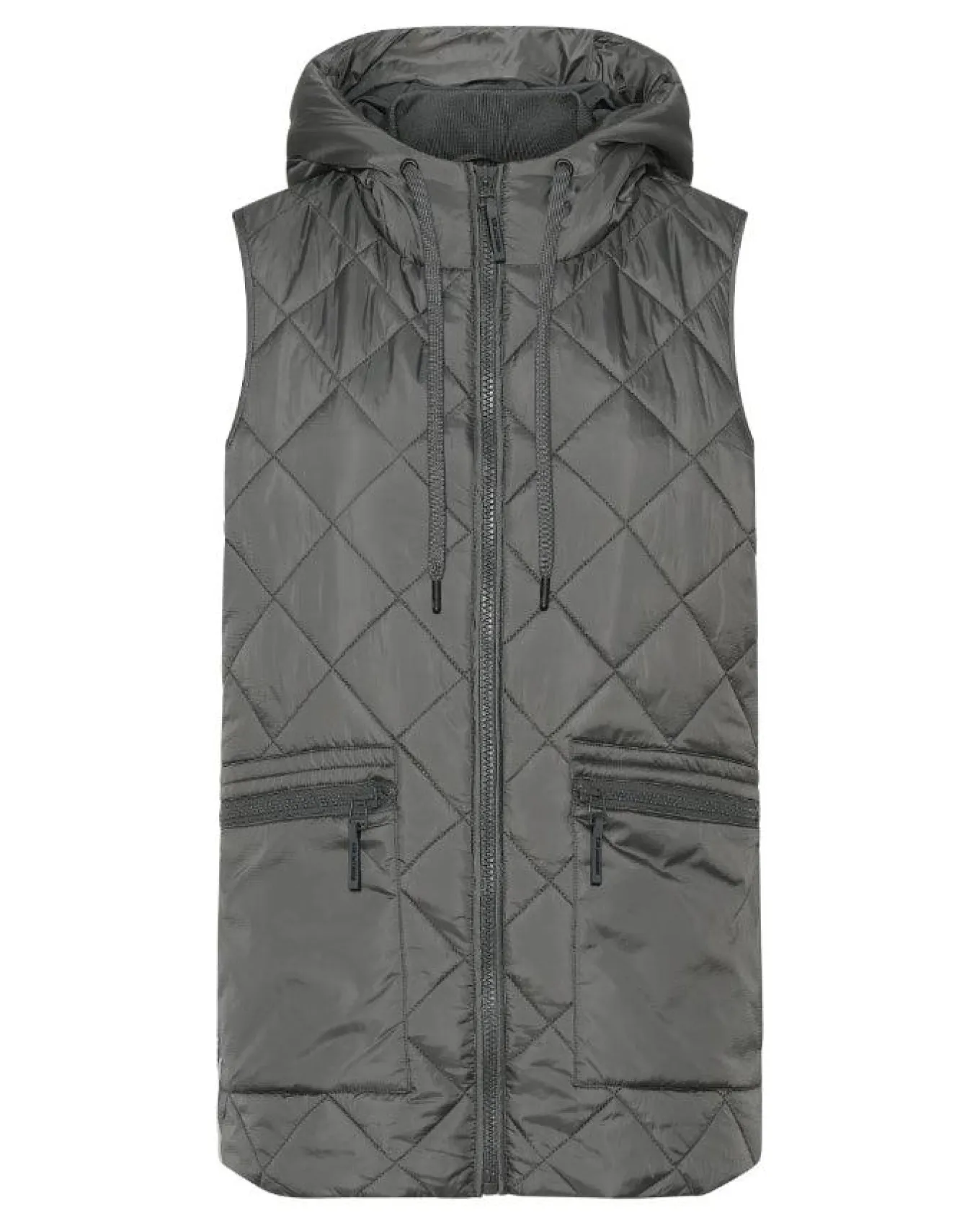 Aerial04 Quilted Hooded Hip Length Vest