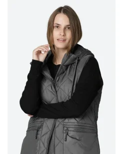 Aerial04 Quilted Hooded Hip Length Vest