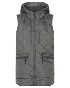 Aerial04 Quilted Hooded Hip Length Vest
