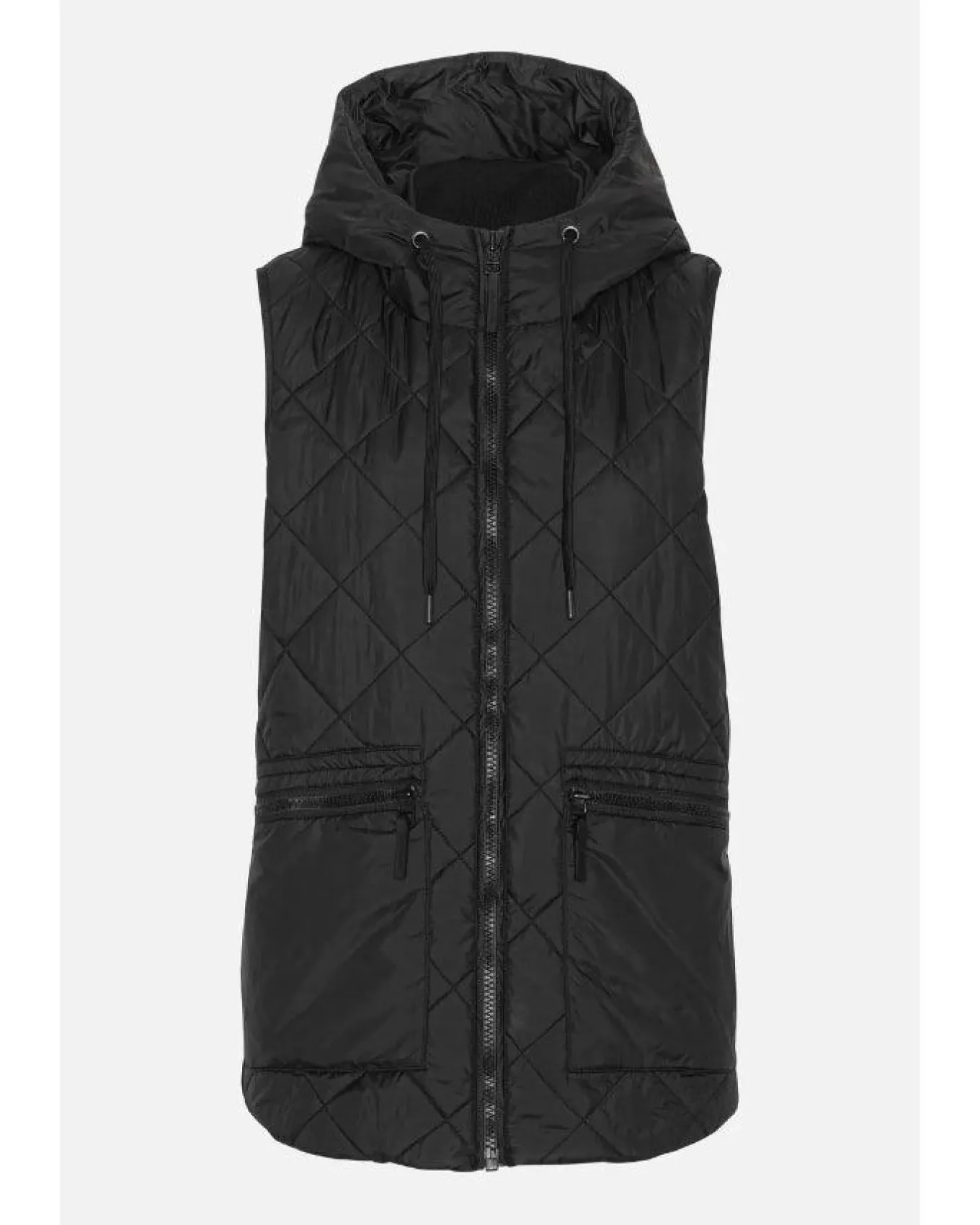 Aerial04 Quilted Hooded Hip Length Vest