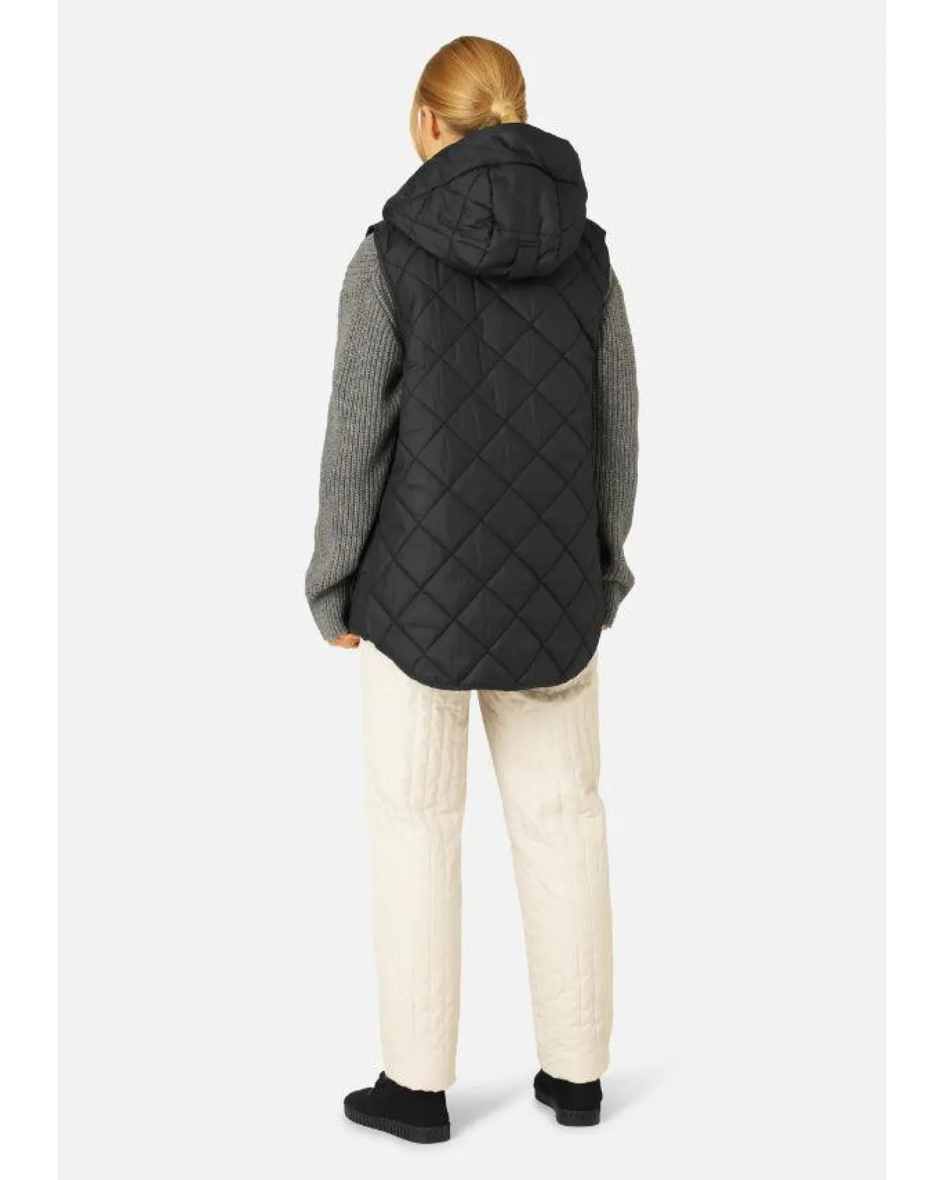 Aerial04 Quilted Hooded Hip Length Vest