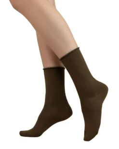 Bleu Foret Wool Socks Cotton Inside