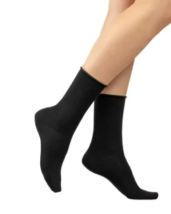 Bleu Foret Wool Socks Cotton Inside