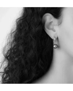 Bloodline Design Eternal Vine Hoop Pearl Earrings