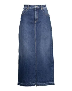 Cambio Hailey Slit Denim Jean Midi Skirt