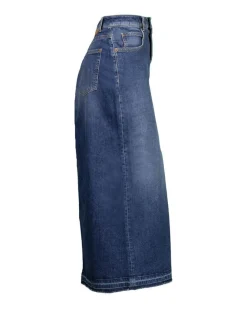 Cambio Hailey Slit Denim Jean Midi Skirt