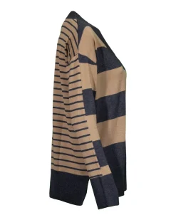 Contrast Stripe V-Neck Sweater