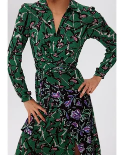 Diane Von Furstenberg Phoenix Reversible Mesh Wrap Dress