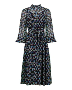 DVF Kent Geo Illusion Print Dress