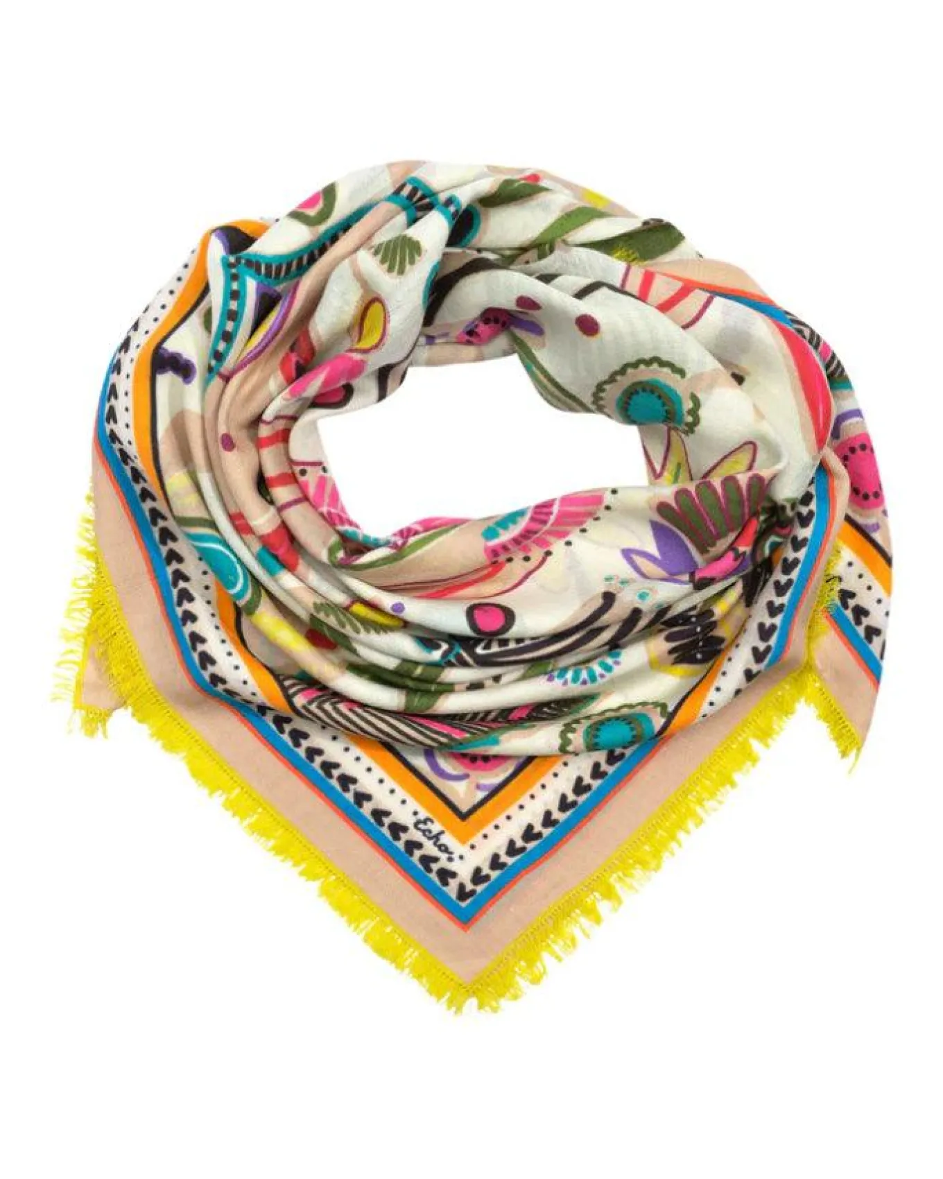 Echo Folk Floral Oversized Square Scarf
