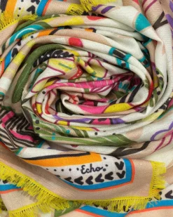 Echo Folk Floral Oversized Square Scarf