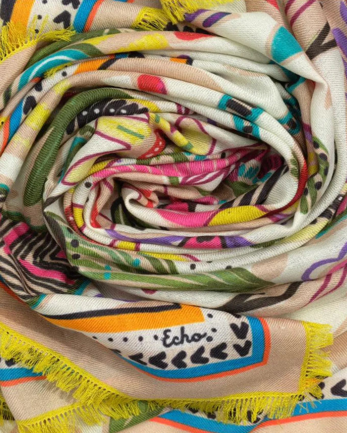 Echo Folk Floral Oversized Square Scarf