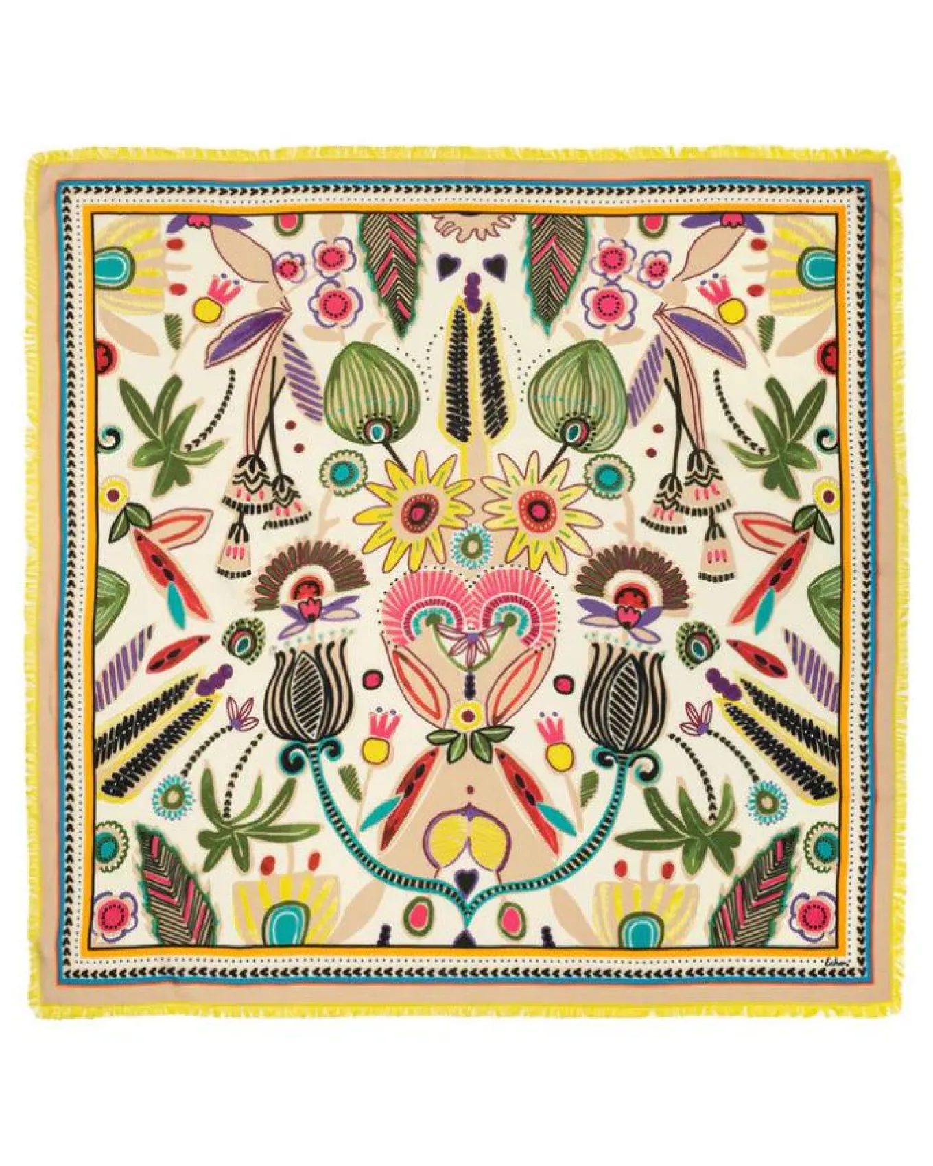 Echo Folk Floral Oversized Square Scarf