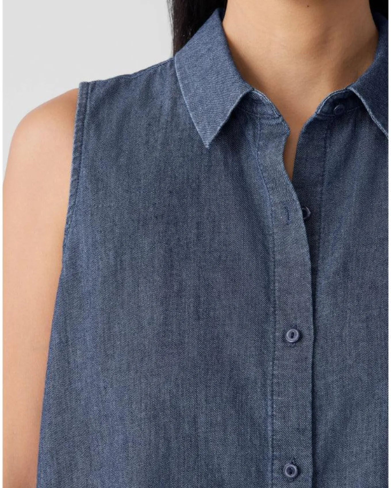 Eileen Fisher Classic Collar Sleeveless Shirt