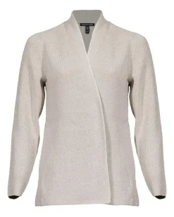 Eileen Fisher Cotton Crepe Open Cardigan
