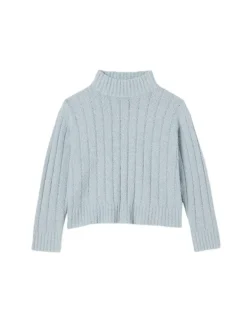 Eileen Fisher Cotton Fluff Rib Turtleneck Sweater
