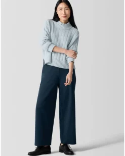 Eileen Fisher Cotton Fluff Rib Turtleneck Sweater