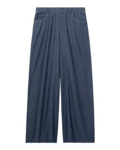 Eileen Fisher Cotton Twill Wide Leg Pant
