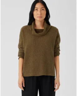 Eileen Fisher Cowl Neck Chenille Pullover