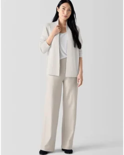 Eileen Fisher Felted Wool Jersey Wide Leg Pant