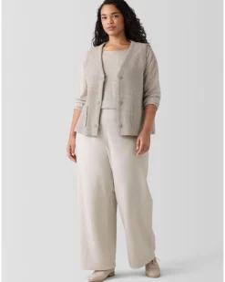 Eileen Fisher Felted Wool Jersey Wide Leg Pant