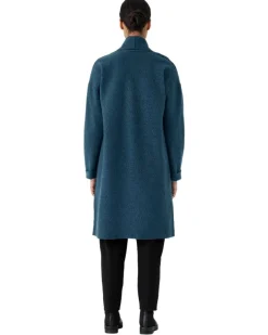 Eileen Fisher High Collar Wool Coatigan