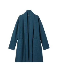 Eileen Fisher High Collar Wool Coatigan