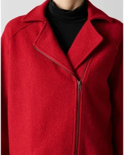 Eileen Fisher Lightweight Boiled Wool Motorcycle Jacket