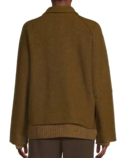 Eileen Fisher Lightweight Boiled Wool Motorcycle Jacket