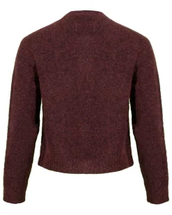 Eileen Fisher Mohair Plush Melange Crew Neck Cardigan