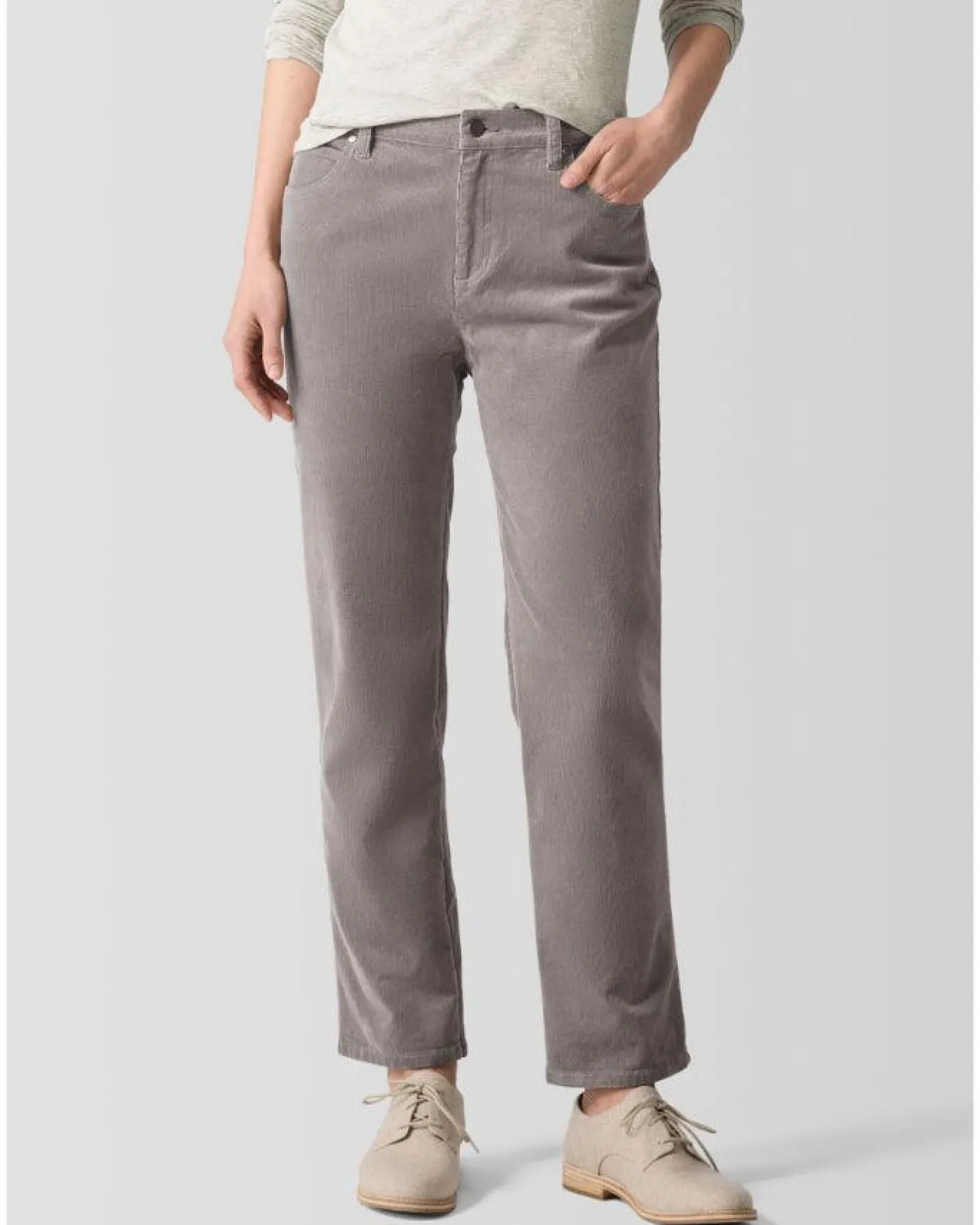 Eileen Fisher Organic Cotton Stretch Corduroy Straight Pant