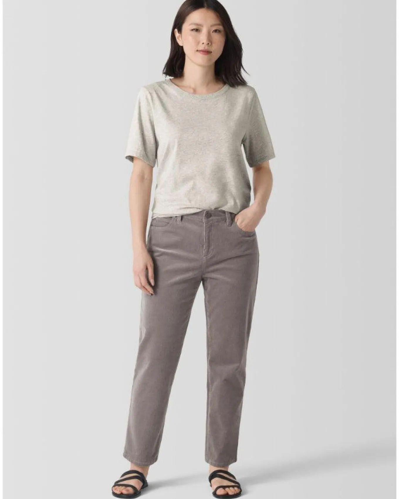 Eileen Fisher Organic Cotton Stretch Corduroy Straight Pant