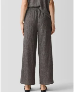 Eileen Fisher Plisse Wide Leg Ankle Pant