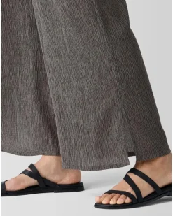 Eileen Fisher Plisse Wide Leg Ankle Pant