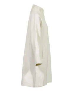 Eileen Fisher Sheared Suri Alpaca Stand Collar Coat