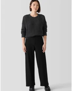Eileen Fisher Stretch Crepe Wide Leg Pant