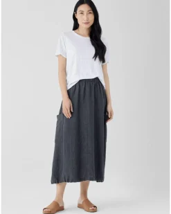 Eileen Fisher Washed Organic Linen Délavé Cargo Skirt