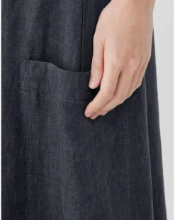 Eileen Fisher Washed Organic Linen Délavé Cargo Skirt
