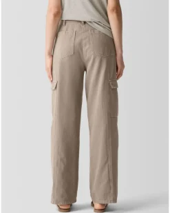 Eileen Fisher Wide Leg Cotton Utility Cargo Pant