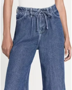 Frame Drawstring Wide Leg Jeans