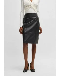 Hugo Boss Sepaco Leather Pencil Skirt