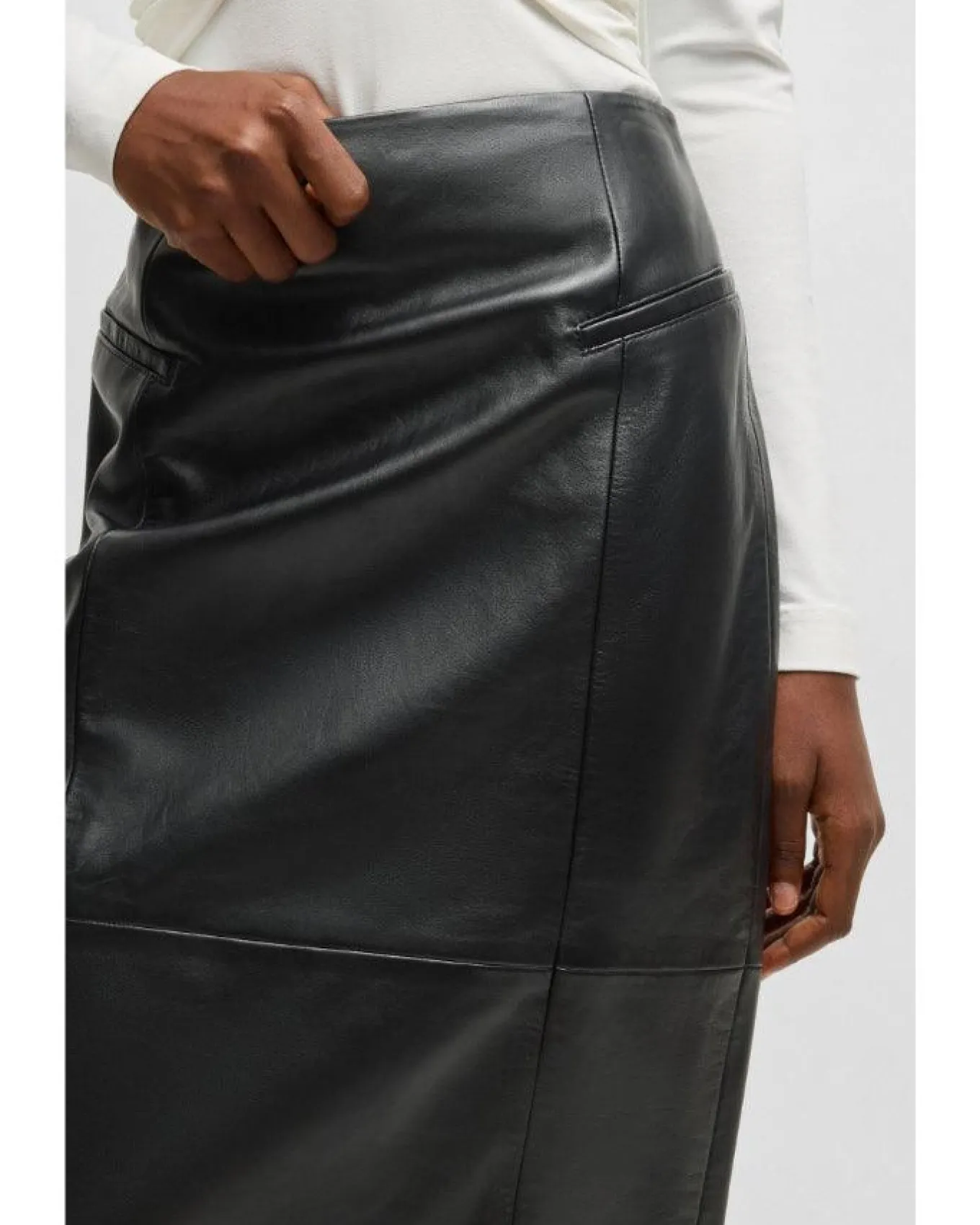 Hugo Boss Sepaco Leather Pencil Skirt
