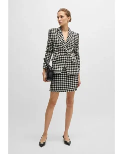 Hugo Vupita Houndstooth Mini Skirt