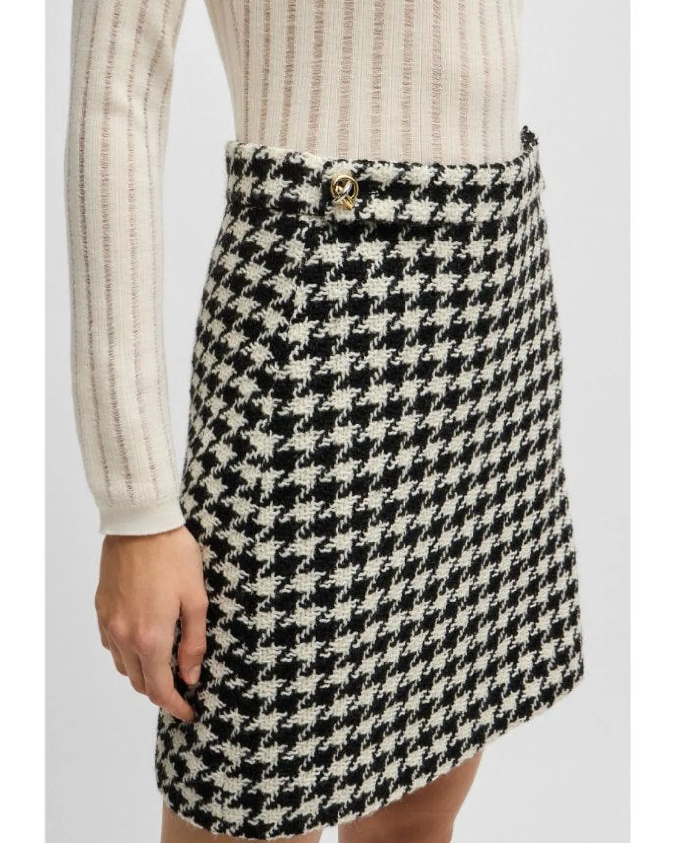 Hugo Vupita Houndstooth Mini Skirt