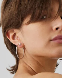 Icon Hoops Small Rhodium