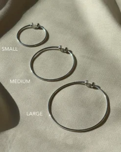 Icon Hoops Small Rhodium