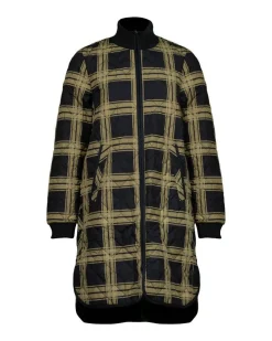 Ilse Jacobsen Long Quilted Check Print Coat