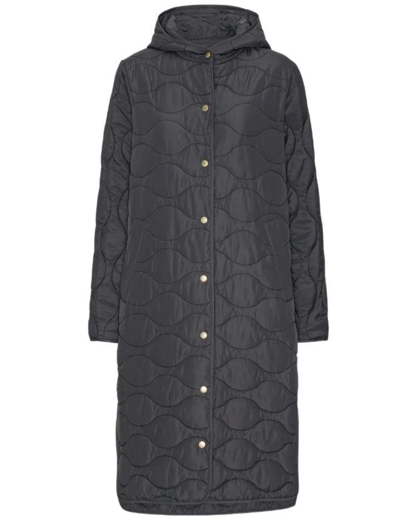 Ilse Jacobsen Long Quilted Hooded Coat