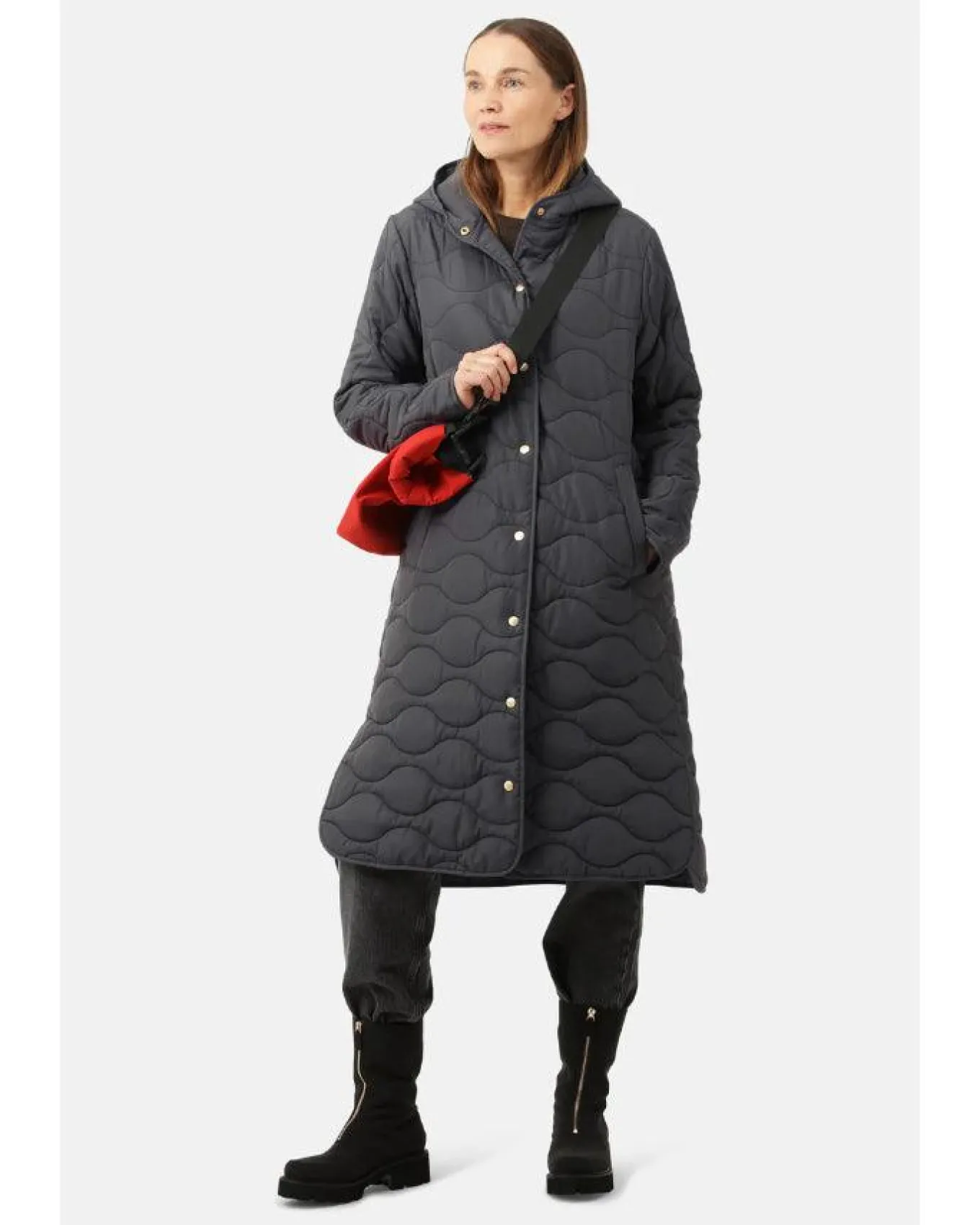 Ilse Jacobsen Long Quilted Hooded Coat