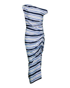 Kadie Stretch Silk Charmeuse Stripe Dress - Veronica Beard